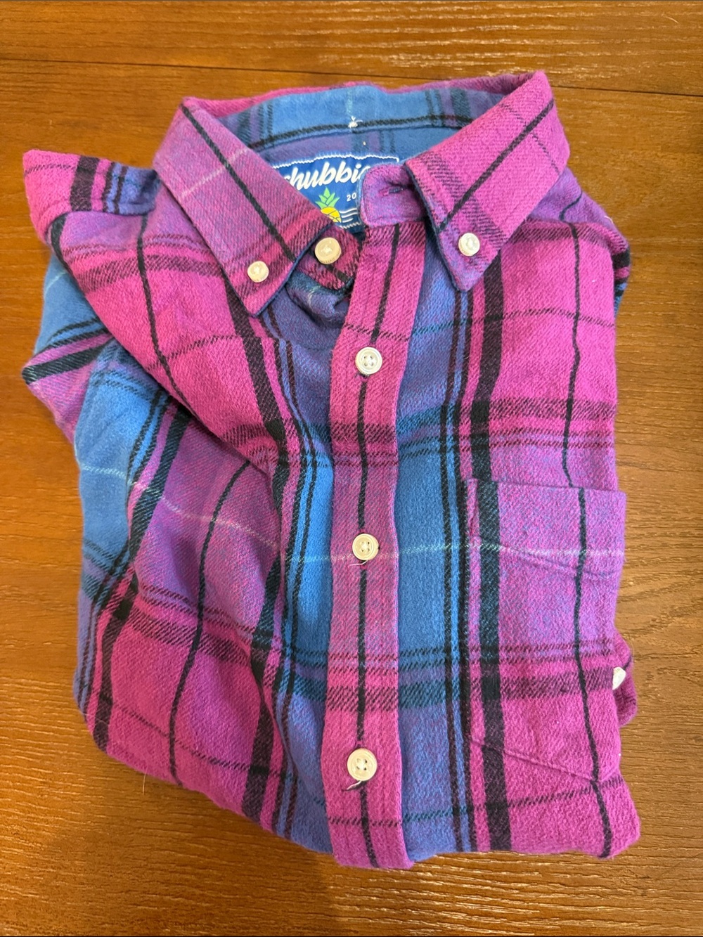 chubbies Kids Pink & Blue Plaid Button-Down Shirt